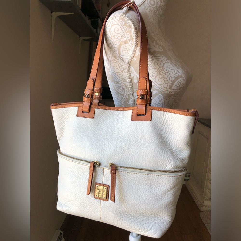 Dooney & Bourke Cream & Tan Small Tote